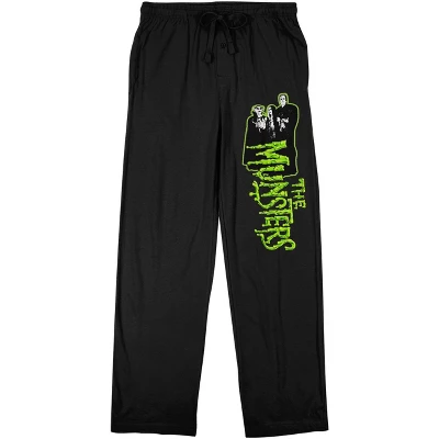 The Munsters Series Title Logo Men's Black Graphic Sleep Pants - Image 3