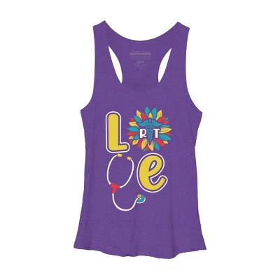 Women's Design By Humans RT Stethoscope Gift Respiratory Therapist Costume Gifts By Lukesstore Racerback Tank Top - Image 7