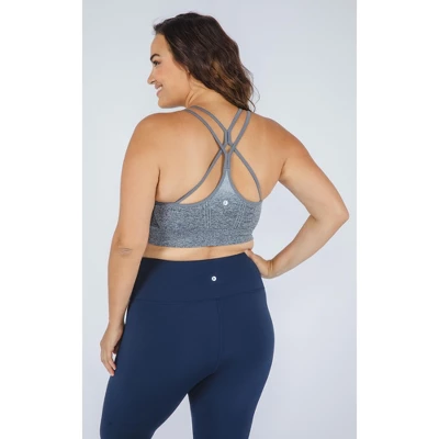 90 Degree By Reflex Womens Plus Seamless Cross Back Back Seamless Sports Bra - Image 2