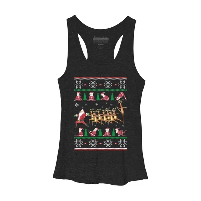 Women's Design By Humans Yoga Christmas By Sophialada Racerback Tank Top - Image 3