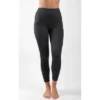 Yogalicious - Women's Carbon Lux High Waist Elastic Free Side Pocket 7/8 Ankle Legging
