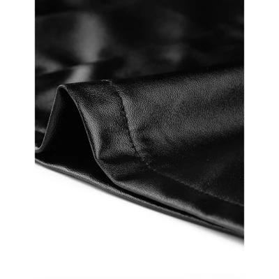 Allegra K Women's Faux Leather Bustier Gothic Punk Sleeveless Tank Top - Image 5