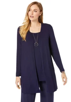 Jessica London Women’s Plus Size Everyday Knit Open Front Cardigan