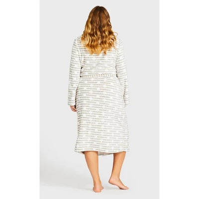 Women's Plus Size Snowflake Robe - Gray | AVENUE