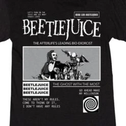 Beetlejuice The Ghost With The Most Crew Neck Short Sleeve Black Heather Women's T-shirt