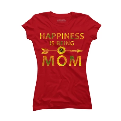 Junior's Design By Humans Happiness Is Being A Mom Sunflower Arrow By Shirtpublic T-Shirt - Image 5
