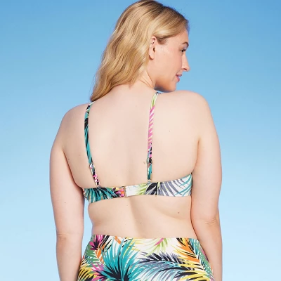 Women's Tie Detail Underwire Bikini Top - Shade & Shore™ Multi Palm Print - Image 4