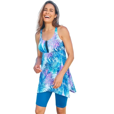 Swim 365 Women’s Plus Size Longer-Length Tankini Top - Image 14