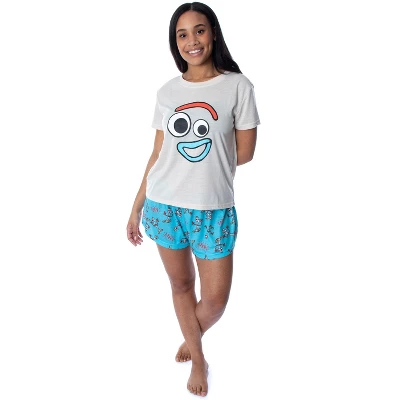 Disney Women's Toy Story Forky Shirt And Shorts 2 Piece Pajama Set Forky