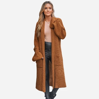 Women's Open-Front Duster Longline Cardigan - Cupshe - Image 7