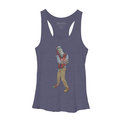 Women's Design By Humans Christmas Zombie By Ayota Racerback Tank Top - Image 4