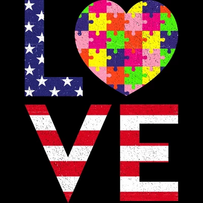 Women's Design By Humans July 4th Love Flag With Puzzle Heart By Ujangkasep Racerback Tank Top