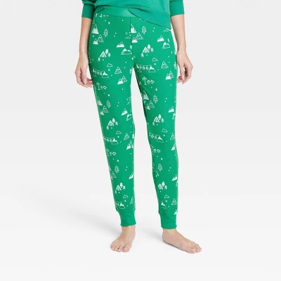 Women's Ski Scene Matching Family Thermal Pajama Pants - Wondershop™ Green - Image 3