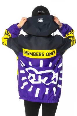 Members Only - Women's Colorblock Windbreaker Oversized Jacket - Purple - Image 4