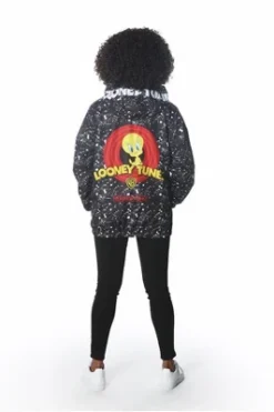 Members Only Women's Looney Tunes Full Zip Windbreaker Jacket