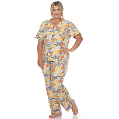 Plus Size Tropical Print Pajama Set - Image 2