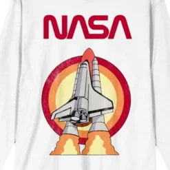 NASA Rocket Women's White Long Sleeve Shirt