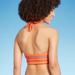 Women's Drawstring Ruched Halter Longline Bikini Top - Wild Fableā¢