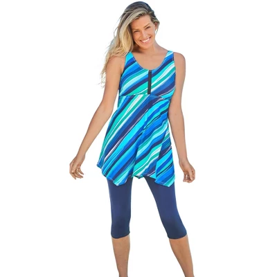 Swim 365 Women’s Plus Size Longer-Length Tankini Top - Image 9