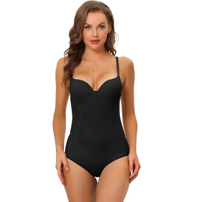Allegra K Women's Adjustable Shoulder Strap Tummy Control Shaping Full Leotard - Image 5