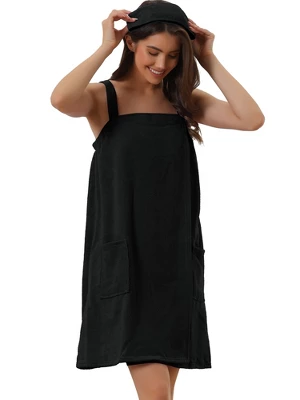 Cheibear Womens Towel Wrap Bathrobe Spa Towels Robe With Adjustable Closure For Gym Shower - Image 7