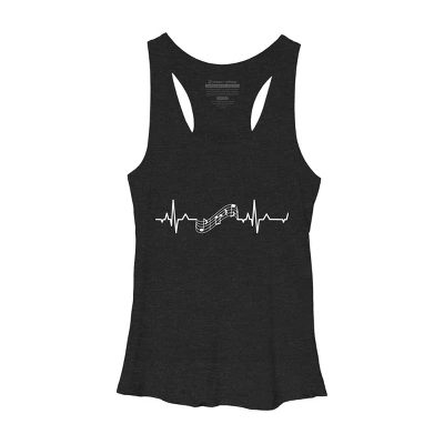Women's Design By Humans Music Is My Heartbeat By HoangCathrine Racerback Tank Top - Image 2