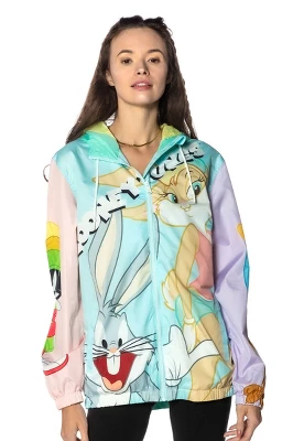 Members Only Women's Looney Tunes Colorblock Windbreaker Jacket - Image 4