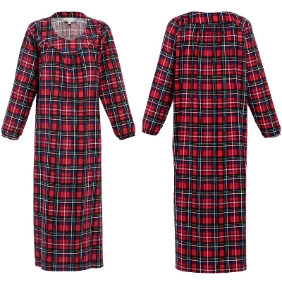Women's Cotton Flannel Nightgown, Long Soft Sleep Dress - Image 2