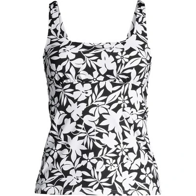 Lands' End Women's Mastectomy Chlorine Resistant Square Neck Tankini Top Swimsuit Adjustable Straps - Image 5