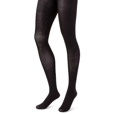 Hanes Premium Women's 2pk Opaque Tights - Black - Image 3