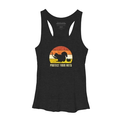 Women's Design By Humans Retro Squirrel Protect Your Nuts By Stellaandgrace Racerback Tank Top - Image 2