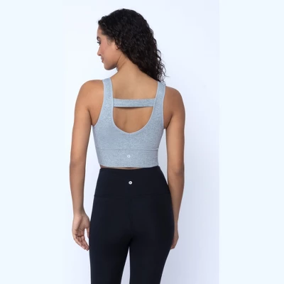 90 Degree By Reflex Womens 2 Pack Ribbed Seamless Bianca Strappy Back V-Neck Cropped Tank - Image 4