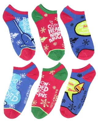 Elf The Movie Buddy The Elf Sayings 5 Pairs No Show Ankle Socks For Women Multicoloured - Image 2