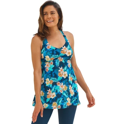 Swim 365 Women’s Plus Size Longer Length Braided Tankini Top - Image 4