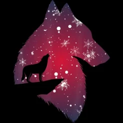 Junior's Design By Humans Funny Christmas Wolf With Snowfall Outfit Adults Baby Kids T-Shi By NekoShop T-Shirt