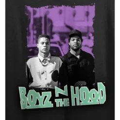 Boyz N The Hood Photo & Logo Crew Neck Short Sleeve Women's Black Boyfriend Crop T-shirt
