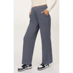90 Degree By Reflex Marled Pique Daisy Wide Leg Pant With Side Pockets
