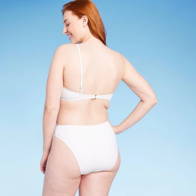 Women's One Shoulder Cut Out Extra Cheeky One Piece Swimsuit - Shade & Shore™ White