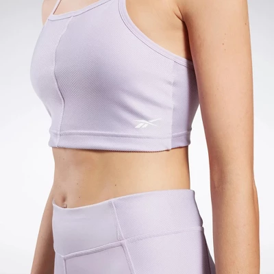 Reebok Yoga Performance Rib Crop Top Womens Athletic T-Shirts - Image 4