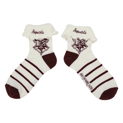 Harry Potter Hogwarts Icons 3-Pair Women's Quarter Crew Socks