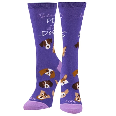 Cool Socks My Dog, Cat Is My Therapist Fun Print Novelty Crew Socks For Women, Size 5-10