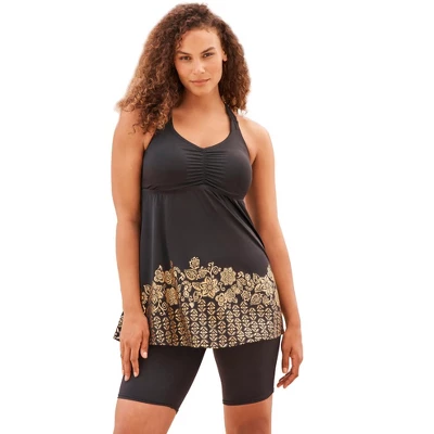 Swim 365 Women’s Plus Size Longer Length Braided Tankini Top - Image 6