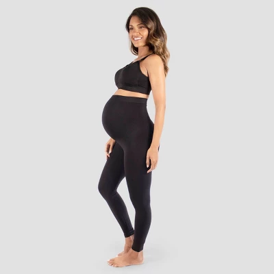 Maternity Belly Support Seamless Footless Tights - Isabel Maternity By Ingrid & Isabel™ Black - Image 2