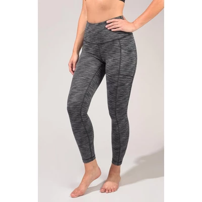 90 Degree By Reflex - Women's High Waist Space Dye 7/8 Ankle Leggings With Side Pockets - Image 4