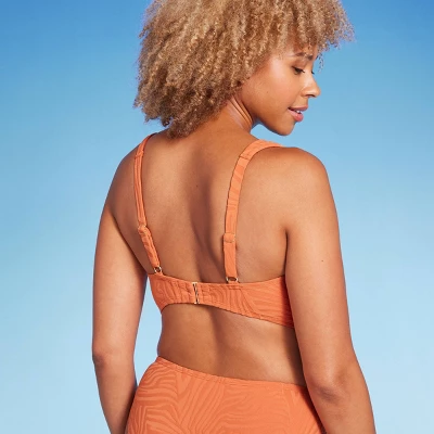 Women's Bandeau Jacquard Bikini Top - Shade & Shore™ Orange