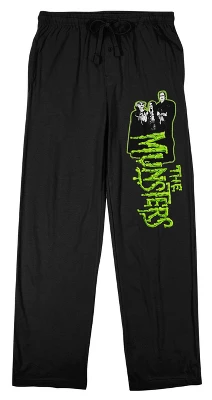 The Munsters Series Title Logo Men's Black Graphic Sleep Pants - Image 7