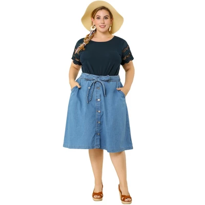 Agnes Orinda Women's Plus Size Lace Panel Elegant Work Short Sleeve Top - Image 2