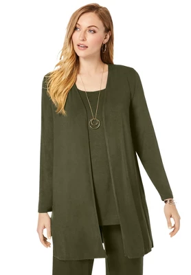 Jessica London Women’s Plus Size Everyday Knit Open Front Cardigan - Image 5