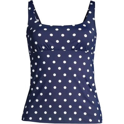 Lands' End Women's Mastectomy Chlorine Resistant Square Neck Tankini Top Swimsuit Adjustable Straps - Image 3