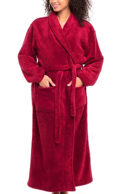 Women's Warm Fleece Winter Robe, Long Soft Plush Bathrobe - Image 7